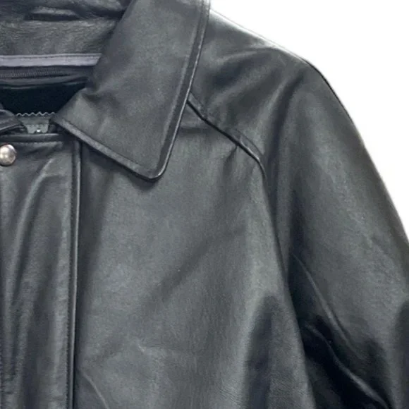 Michael Michelle Black Leather Bomber